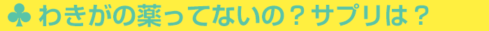 わきがの薬ってないの?サプリは?